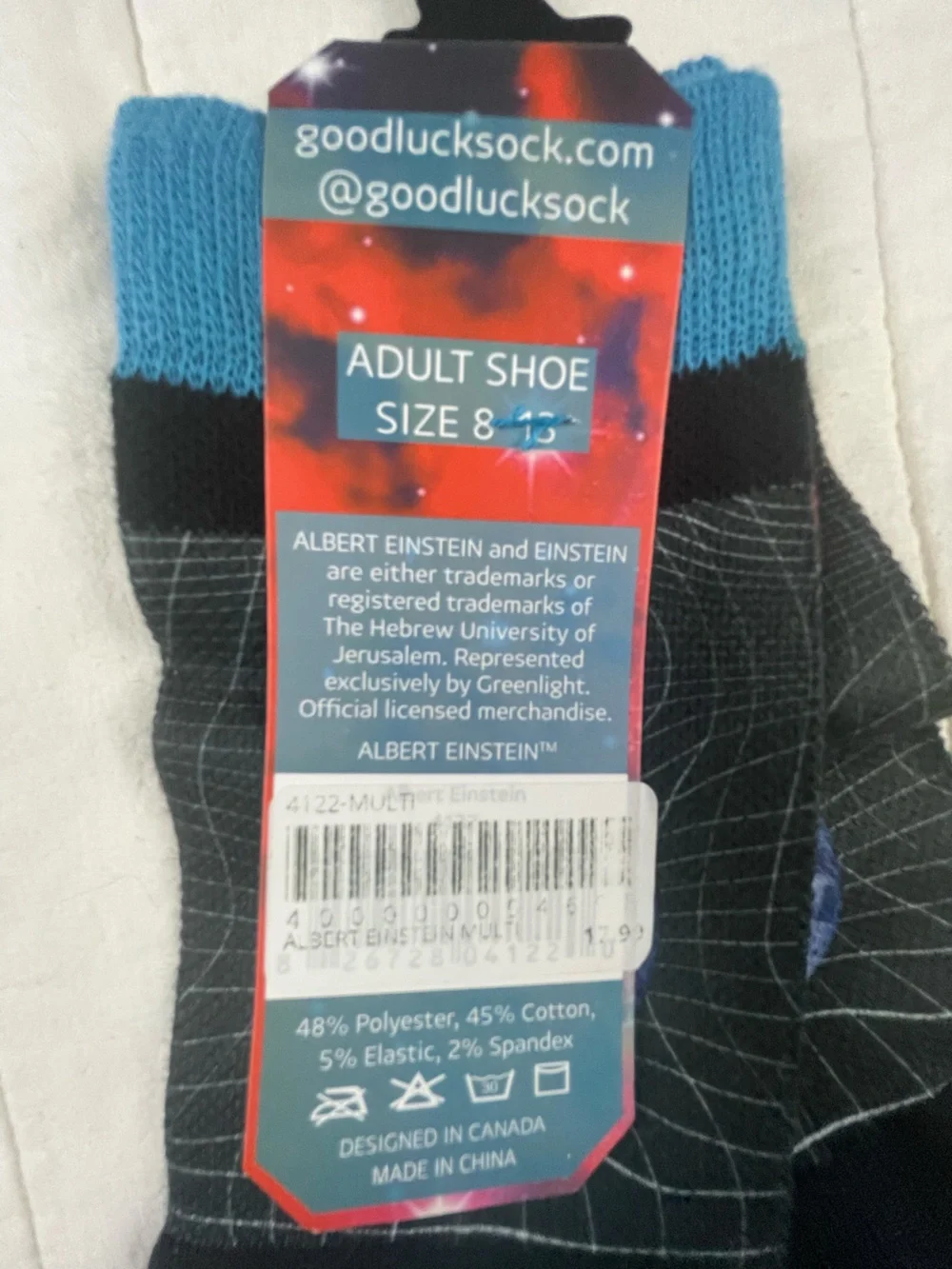 Blue Novelty Portrait Crew Socks